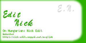 edit nick business card
